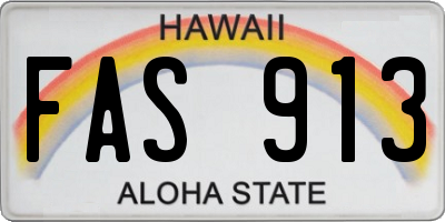 HI license plate FAS913
