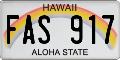 HI license plate FAS917
