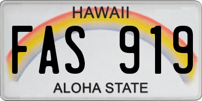HI license plate FAS919