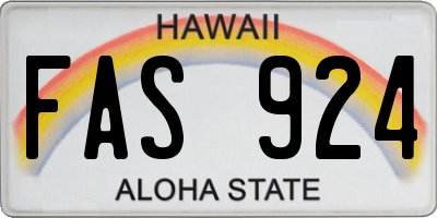 HI license plate FAS924