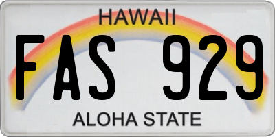 HI license plate FAS929