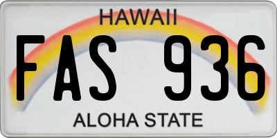 HI license plate FAS936