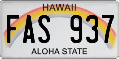 HI license plate FAS937