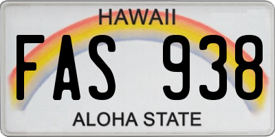 HI license plate FAS938