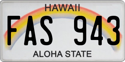 HI license plate FAS943