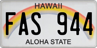 HI license plate FAS944