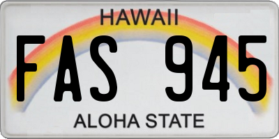 HI license plate FAS945