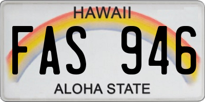 HI license plate FAS946