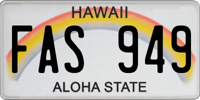 HI license plate FAS949