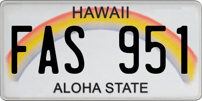 HI license plate FAS951