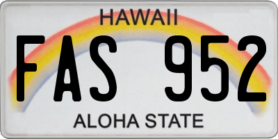 HI license plate FAS952