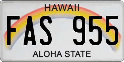HI license plate FAS955