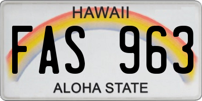 HI license plate FAS963