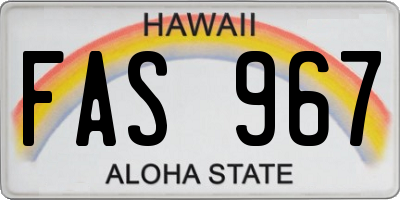 HI license plate FAS967
