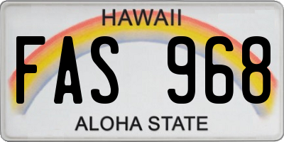 HI license plate FAS968