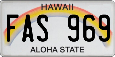 HI license plate FAS969