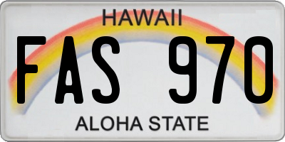 HI license plate FAS970
