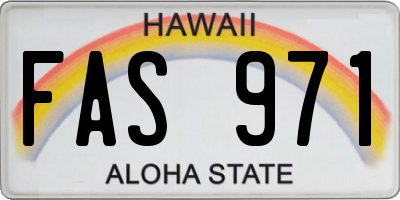HI license plate FAS971