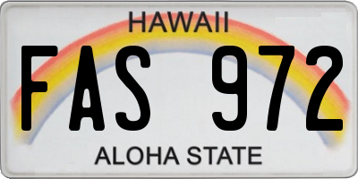 HI license plate FAS972