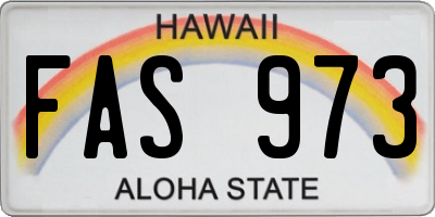 HI license plate FAS973
