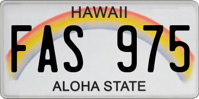 HI license plate FAS975