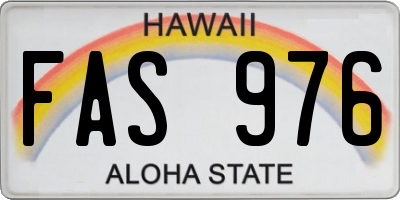 HI license plate FAS976