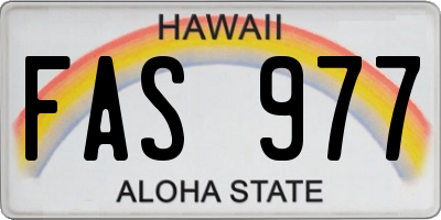 HI license plate FAS977