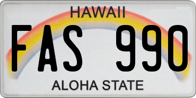 HI license plate FAS990