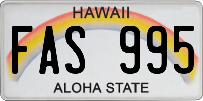 HI license plate FAS995