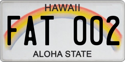 HI license plate FAT002