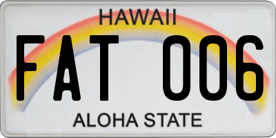 HI license plate FAT006