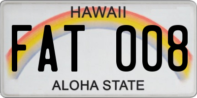 HI license plate FAT008