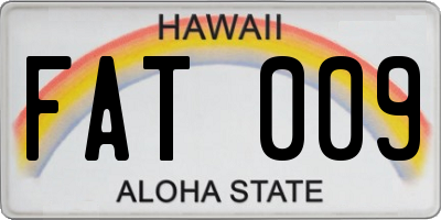 HI license plate FAT009