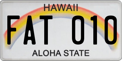HI license plate FAT010