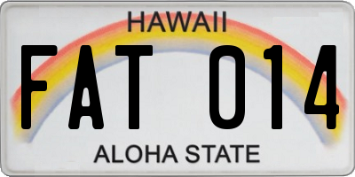 HI license plate FAT014
