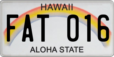 HI license plate FAT016