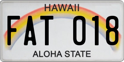 HI license plate FAT018