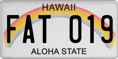 HI license plate FAT019