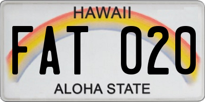 HI license plate FAT020