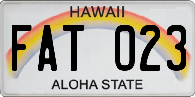 HI license plate FAT023