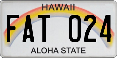 HI license plate FAT024