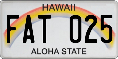 HI license plate FAT025