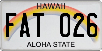 HI license plate FAT026