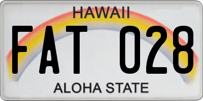 HI license plate FAT028
