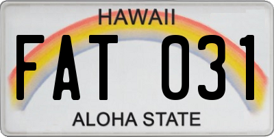 HI license plate FAT031