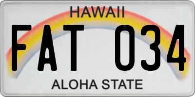 HI license plate FAT034