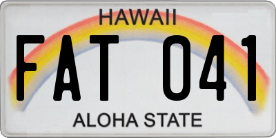 HI license plate FAT041
