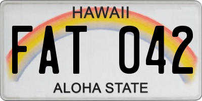 HI license plate FAT042