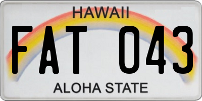 HI license plate FAT043