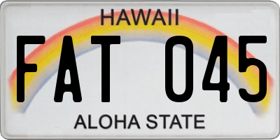 HI license plate FAT045